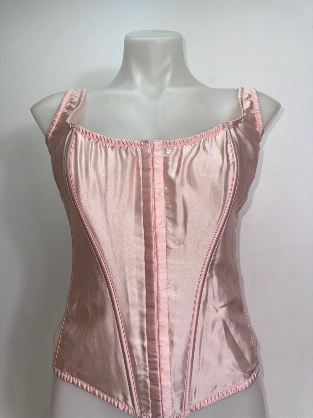 Victoria's Secret Light Pink Satin Corset Top Sz large NWT